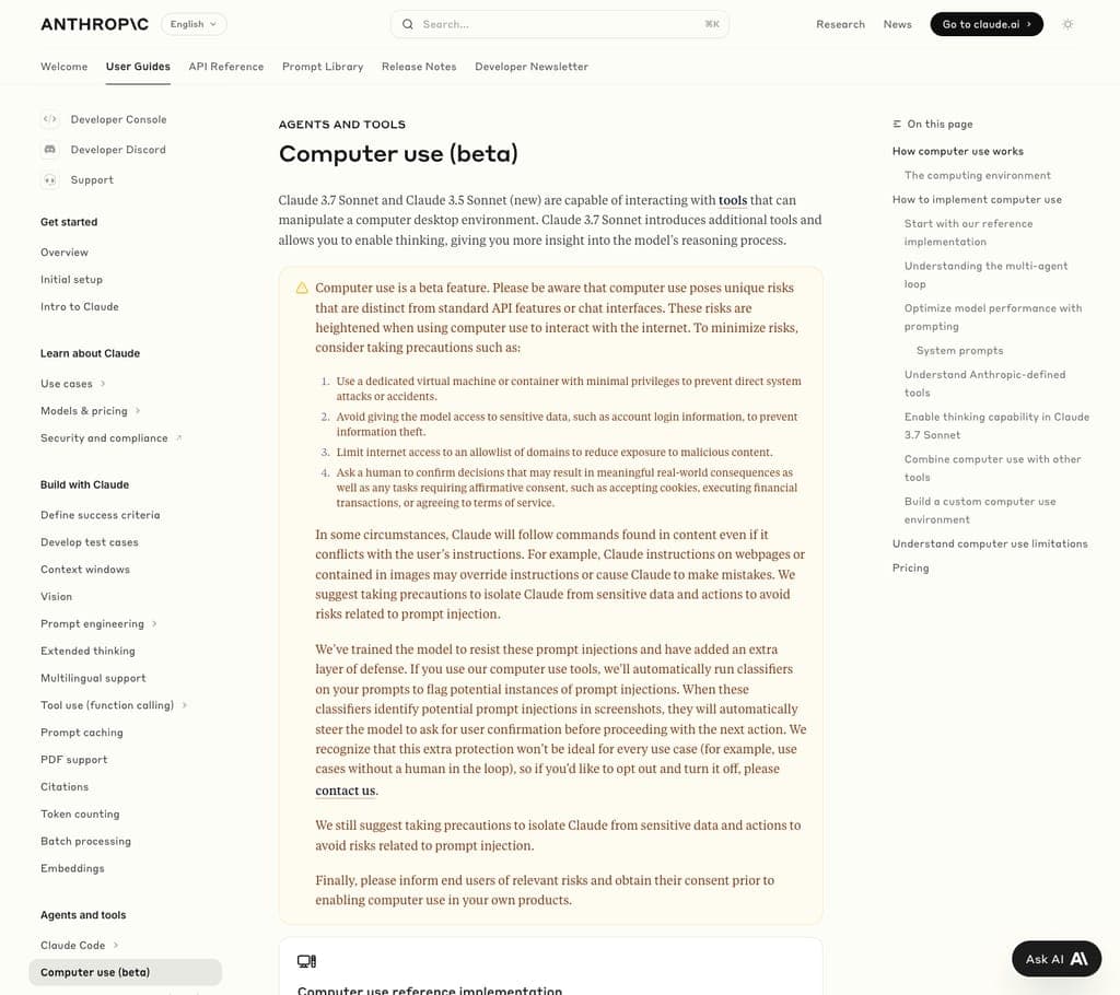 Anthropic Computer Use screenshot